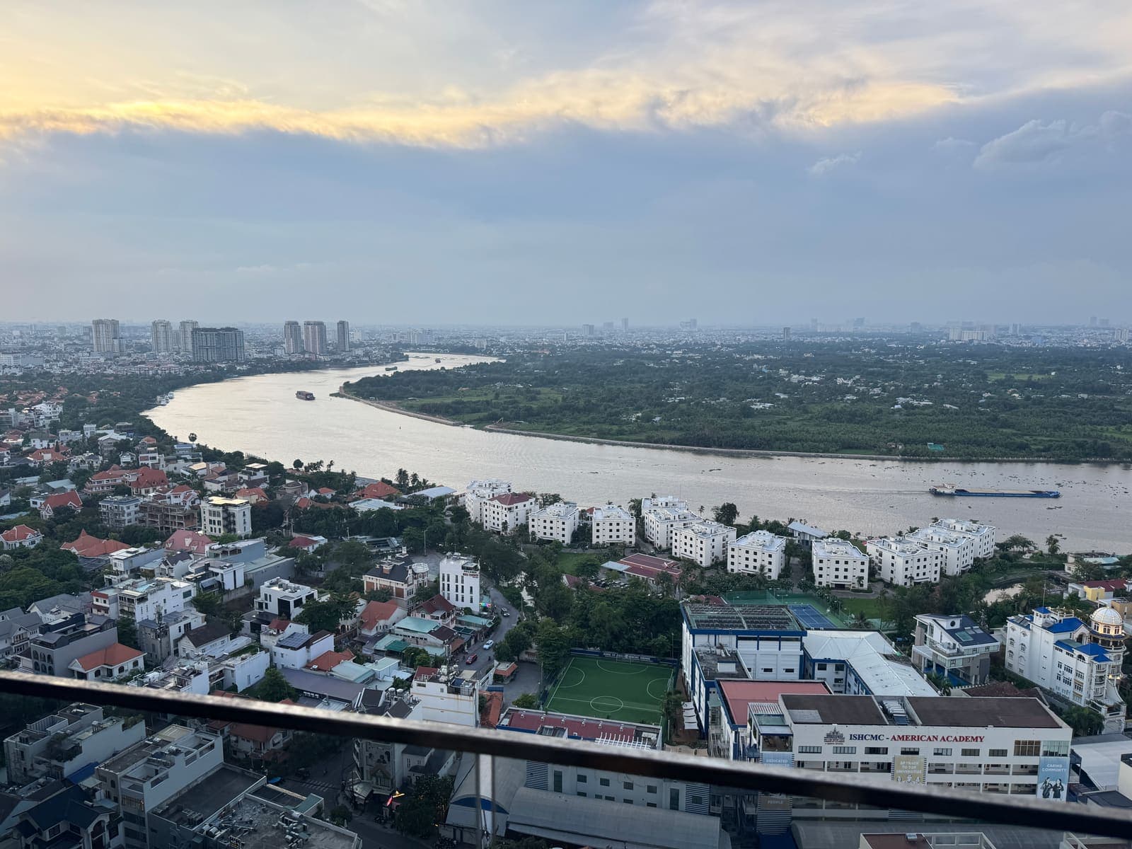 Saigon River view to the west from the 28th floor